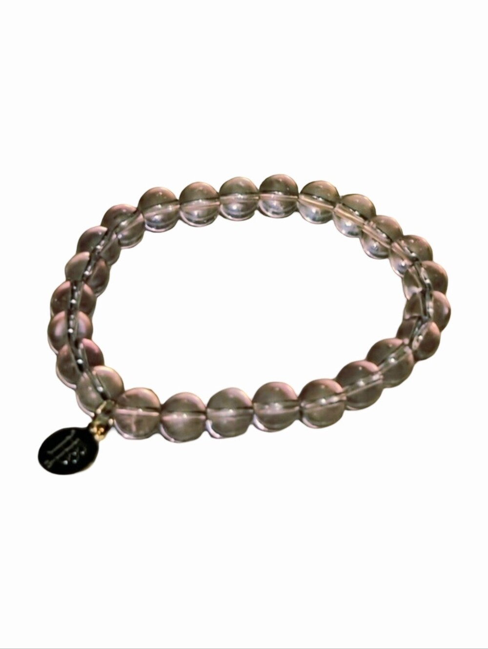 NWOT Bourbon & Boweties Lavender Amethyst Crystal Beaded Stretch Bracelet